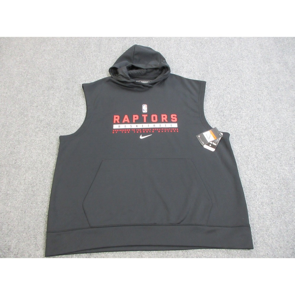 Toronto Raptors Sweatshirt Mens 2XL Black NBA Basketball Nike Dri Fit Hoodie